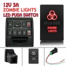 12V 3A Red LED Push Switch For Toyota Sequoia 4Runner Tacoma RAV4 ZOMBIE LIGHTS