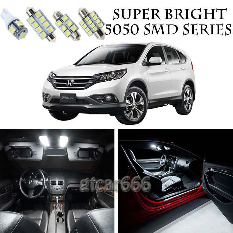 5050 SMD White LED Interior Lights Package Kit For 2007-2012 Honda CR-V 8pcs