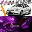 9 x Ultra PINK Interior LED Lights Kit + TOOL For 2013 - 2016 Dodge Dart