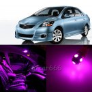 8 x Super Pink LED Interior Lights Package Kit For Toyota Yaris 2007 - 2011