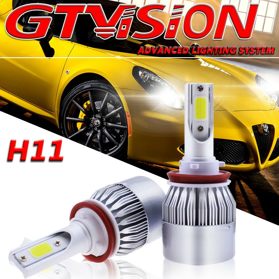 H11 H8 H9 LED Headlight Bulbs Kit 6000K 1300W 195000LM Low Beam Lamps High Power