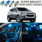 10pc Ice Blue LED Interior Lights Bulb Package Kit For Hyundai Tucson 2010-2013