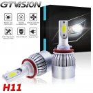 2Pcs H11 H9 H8 LED Headlight Kit 1300W 195000LM 6000K White For Low Beam Light