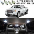 10x Xenon SMD White LED Interior Light Package Kit For GMC Sierra 2007-2012