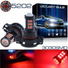 2 Red 30-3030SMD 5202 LED Driving Fog Light Daytime Running Lamp Projector Bulbs