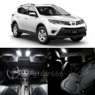 8 x Xenon White LED Interior Lights Package Kit For Toyota RAV4 2013 - 2014