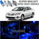 8X Bright SMD Blue LED Interior Light Package Kit For Toyota Corolla 2000-2012