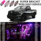 For Dodge Ram 1500 2500 3500 2009-2016 Pink LED Interior Kit + License Light 8PC
