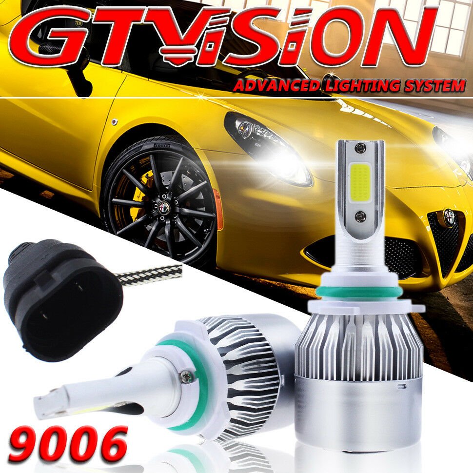 2Pcs 2018 COB LED Headlight Kit 9006 HB4 1300W 6000K 195000LM Bulbs Replace HID