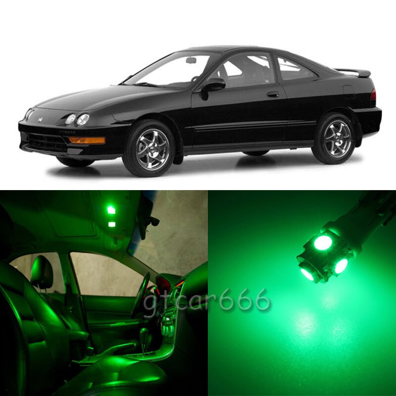 8 x Super Green LED Interior Light Package Kit For Acura Integra 1996 - 2001