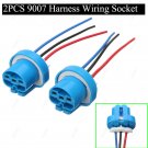 2Pcs 9007 9004 Female Wire Connector Wiring Harness Pigtail Plug Socket Adapter