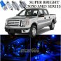 8X Bright SMD Blue LED Interior Light Package Kit For Ford F-150 2009-2014