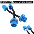 2Pcs 9004 9007 HB5 Wire Harness Extension Adapter Connector Male and Female 12V
