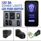 12V 3A Blue LED Push Switch For Toyota Fortuner Hilux Tacoma 05-11 ZOMBIE LIGHTS