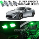 7x Bright SMD Green LED Interior Light Package Kit For Scion FR-S 2013-2016