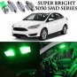For Ford Focus 2012-2016 Green LED Interior Light kit + License Plate Light 10PC