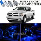 For Dodge Ram 1500 2500 2009-2016 Blue LED Interior Kit + White License Light 9X