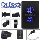 12V 3A 32.5mmx22mm Push Switch Blue Fog Lights For Toyota Tundra 4Runner 2010-up