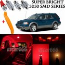 9 x Ultra Red Interior LED Lights Kit + TOOL For 2005 - 2007 Ford Freestyle
