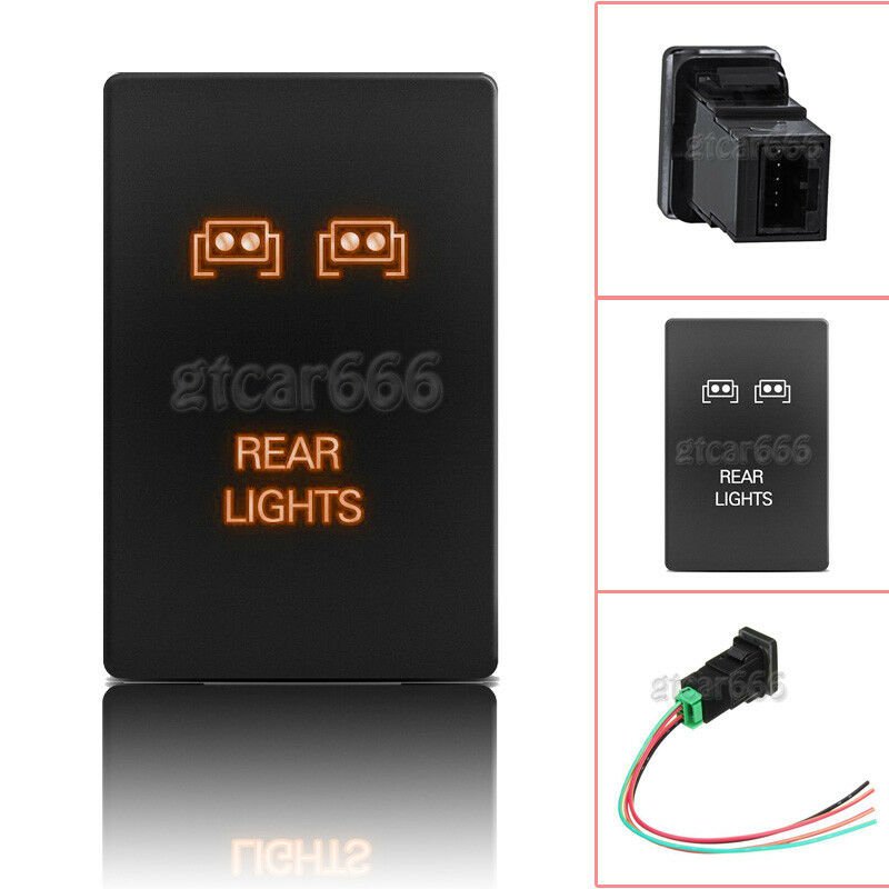 Orange LED Push Switch Rear Light for Toyota Highlander Sequoia Tundra 4Runner