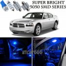 10pcs Blue LED Interior Lights Bulb Package Kit For Dodge Charger 2006-2010