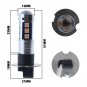 2PCS 15SMD H3 LED Fog Driving Light Bulbs Pink Purple Daytime Running Light DRL