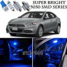 9pcs Blue LED Interior Lights Bulb Package Kit For Dodge Dart 2013-2015