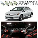 5050 SMD White LED Interior Lights Package Kit For 2006-2012 Honda Civic 8pcs