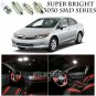 5050 SMD White LED Interior Lights Package Kit For 2006-2012 Honda Civic 8pcs