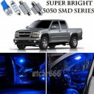 8pcs Blue LED Interior Lights Bulb Package Kit For Chevy Colorado 2004-2012