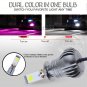 2x H3 LED DRL Fog Driving Light Bulb Dual Color Strobe Flash White + Pink Purple