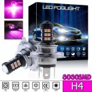 2x 30SMD H4 High Power 3030 LED Pink Purple Car Fog Daytime Running Light Bulbs
