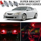 9pcs 5050 SMD Red LED Interior Lights Bulb Package Kit For Acura RSX 2002-2006