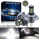 2x 30SMD H4 LED Super Bright White Car Fog Daytime Running Light Bulbs 6000K DRL