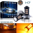 H7 30SMD LED Fog Light Bulbs Car Driving Lamp Amber Yellow Daytime Running Light