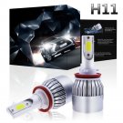 2X H11 H9 1300W 195000LM COB LED Headlight Bulbs Kit Low Beam 6000K Bright White
