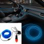 2M EL Wire Universal Car Blue Cold Light Lamp Strip Atmosphere Interior Decor