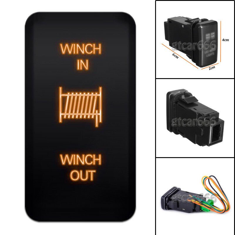 Orange LED Push Switch For Toyota Fortuner Hilux Tacoma 2005-2011 WINCH IN / OUT