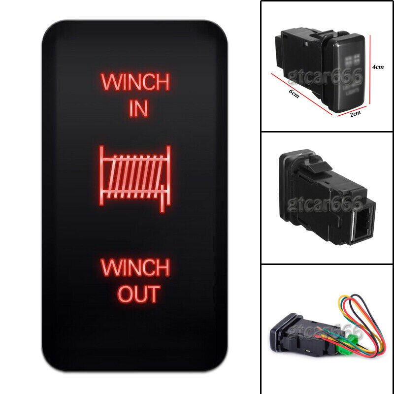 Red LED Push Switch For Toyota Fortuner Hilux Tacoma 2005-2011 WINCH IN / OUT