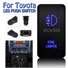 12V Fog Lights Blue LED Push Switch For Toyota Fortuner Hilux Tacoma 2005-2011
