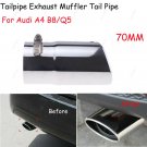 1Pcs 70mm For Audi A4/Q5 Chrome Stainless Steel Exhaust Tail Muffler Tip Pipe