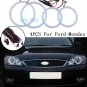 4 White For Ford Mondeo Mk3 2002-2007 Cotton Angel Eye Halo Ring Demon Devil Kit