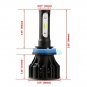 2x H11 243000LM LED Headlight Kits Bulbs H9 H8 6000K  360 degree beam angle IP68