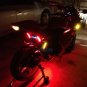 2Pcs Universal Motorcycle Fork Turn Signals + Brake Light Amber Red LED Strips