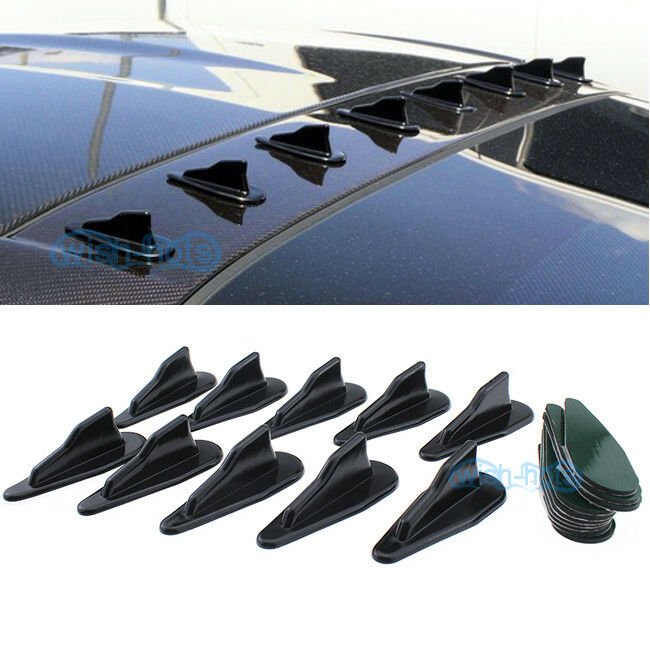 Black Fin Diffuser Vortex Generator For Dodge Windshield Roof Spoiler PZ