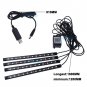 4PC 48 RGB LED Wireless APP Music Voice Control Colorful Car Interior Light Neon
