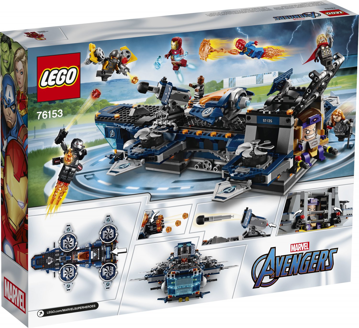 LEGO Marvel Avengers Helicarrier Building Toy with Action Minifigures 76153