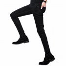 Skinny Jeans Denim Men Black Slim男士修身纯黑牛仔裤