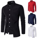 Men Long Sleeve Luxury Business T-Shirt Formal Casual Slim Fit Cotton