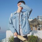 Men Denim Jacket Handsome Coat Men Pocket Loose Jeans Casual Outdoor Coat S-3XL